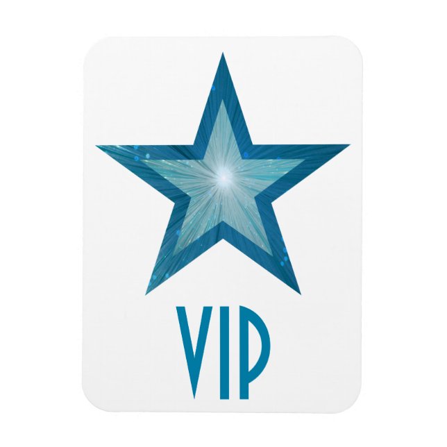 Blå stjärnans VIP-vita med flexibel magnet (Vertikal)