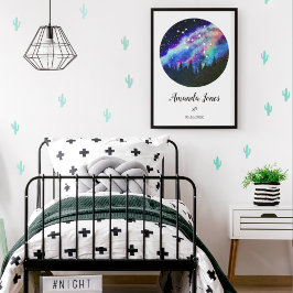 Blå stjärnbild Skyttens horoskoptecken present Poster