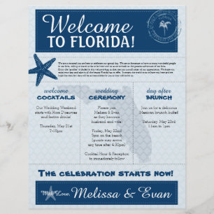 Blå stjärnfisk välkomstbrev för Florida
