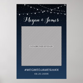 Blå stjärnfoto i Celestial Navy Bröllop Poster