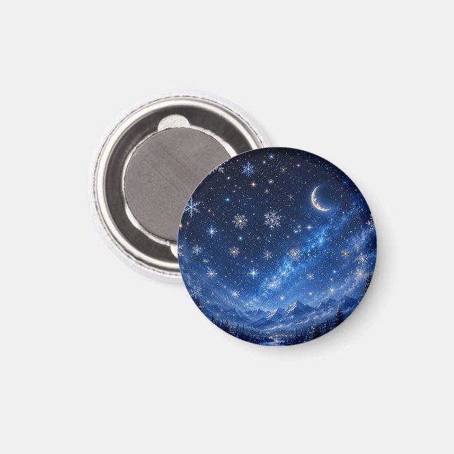 BLÅ STJÄRNIG NATTHIMMEL | HIMMELSK KYLSKÅP MAGNET (Front/Back)