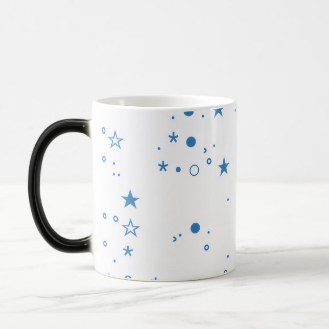 Blå stjärnmugg, stjärnklar nattkaffekopp, himlakro magisk mugg (Vänster)