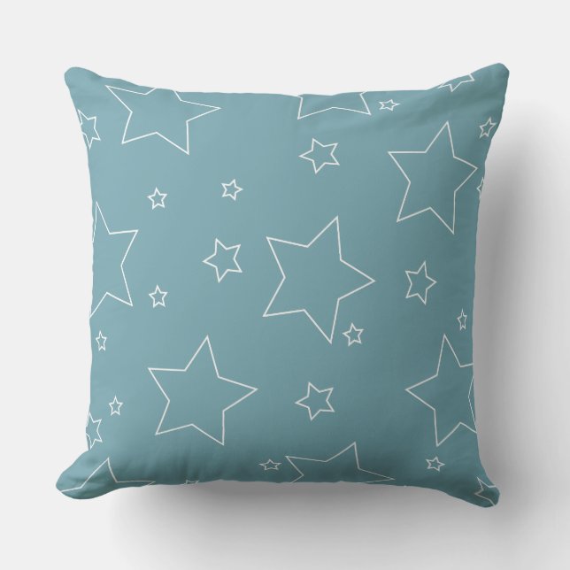 Blå stjärnor 4:e juli Pillow Kudde (Framsida)