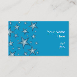 Blå stjärnor, affärskort, blått visitkort