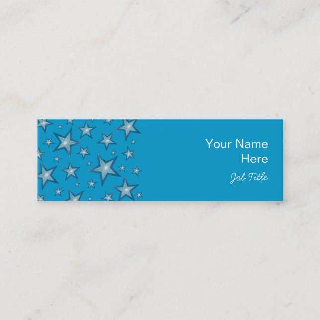 Blå stjärnor, affärskort, vit smala mini visitkort (Framsida)