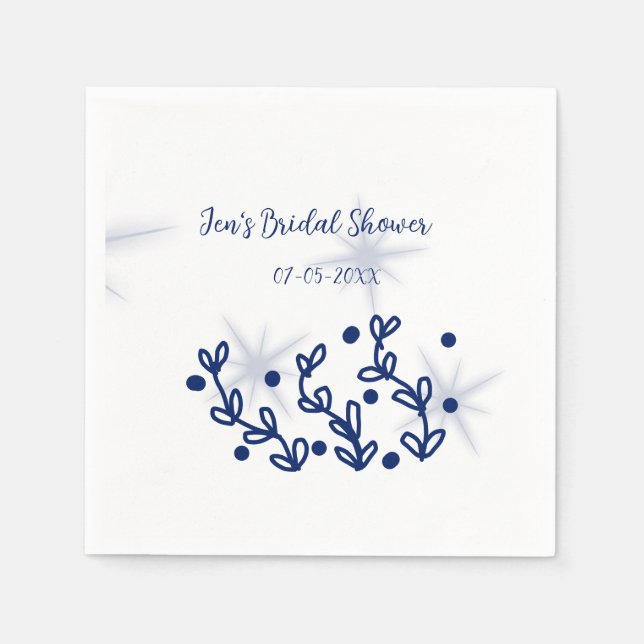 Blå stjärnor lämnar royalets lyxmöhippa pappersservett (Framsidan)