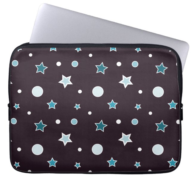 Blå stjärnor laptop sleeve (Framsidan)