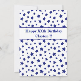 Blå stjärnor med Födelsedagsfesten Meddelande Inbjudningar