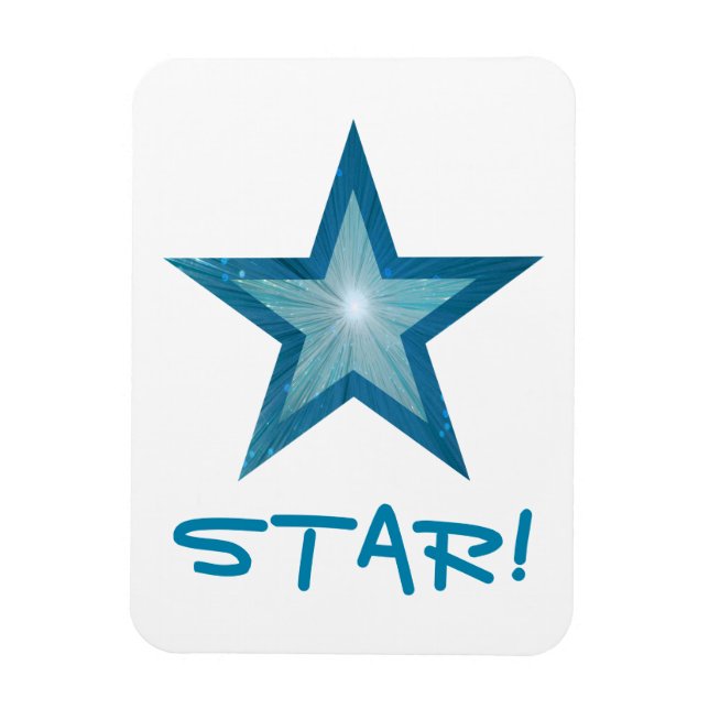 Blå stjärnorna "STAR", böjlig magnetvit! Magnet (Vertikal)