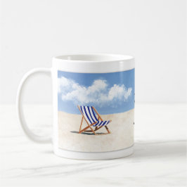 Blå stol Beach Painting av Just Dahl Mugg