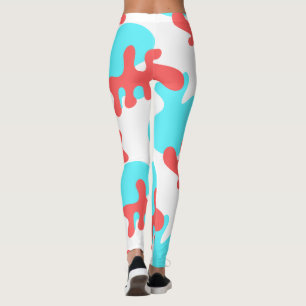 Blå, stora, Abstrakt-blå former Yoga Leggings