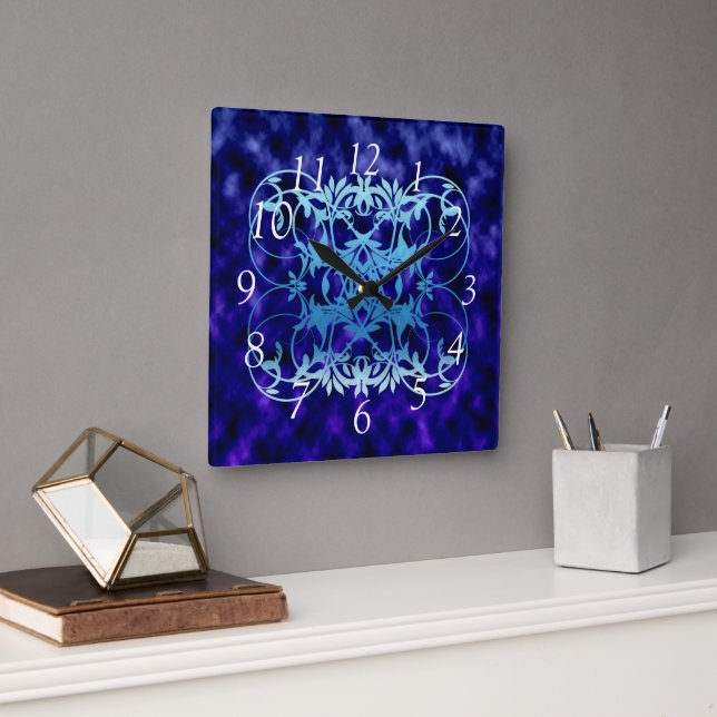 Blå stora Grind-klocka Fyrkantig Klocka (Kontor)