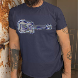 blå störd gitarr-bild t shirt