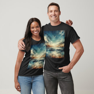 Blå Stormig Sjölandskap Gammal Fotografi T Shirt