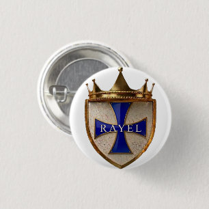 Blå Stråle El Crest Följare Knapp / Badge