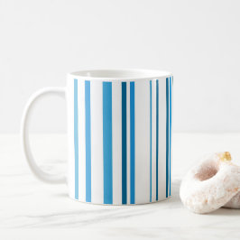 Blå Strand Färg Ränder Kaffemugg