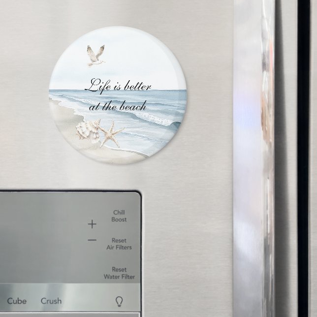 Blå Strand Hav Sjöstjärna Havsfåglar  Magnet (In Situ (Fridge))