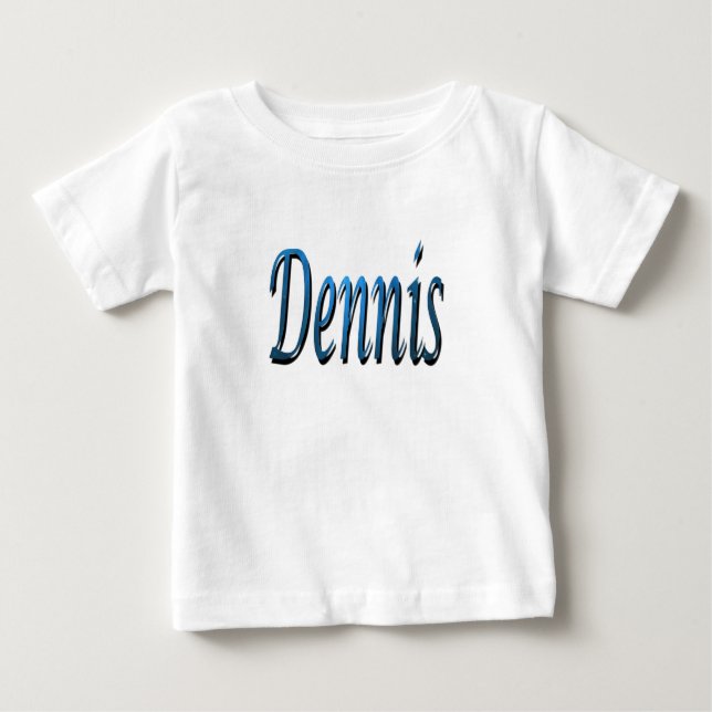 Blå Strandig Dennis Namn, T Shirt (Framsida)