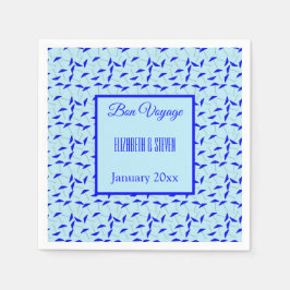 Blå strandparaplyer mönster Bon Voyage Pappersservett