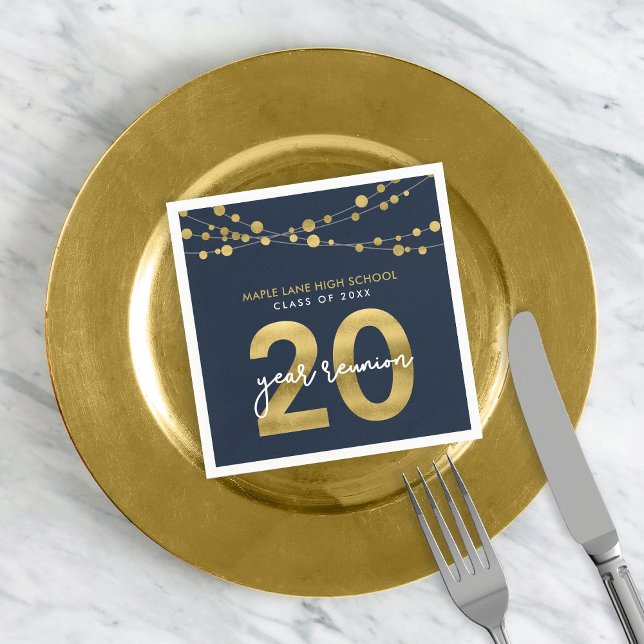 Blå strängar av Ljus 20-årsklassåterförening Pappersservett (Skapare uppladdad)