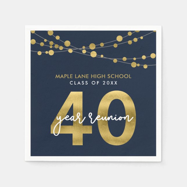 Blå strängar av Ljus 40 års återförening av klass Pappersservett (Framsidan)