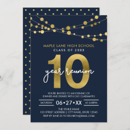 Blå strängar i Ljus tio års återförening av klass Inbjudningar
