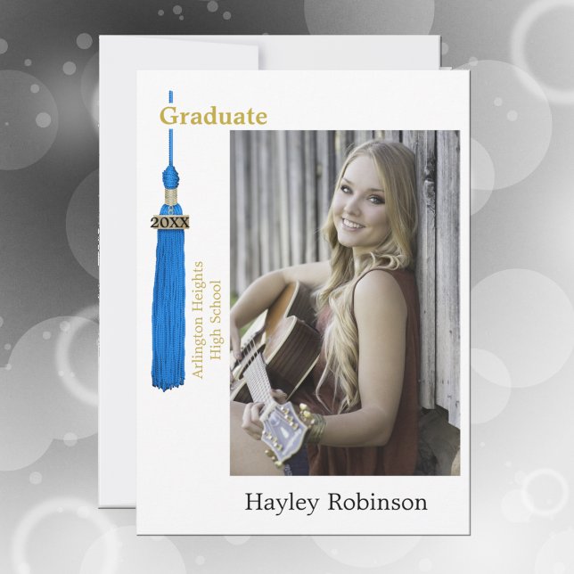 Blå studentmössa examensfoto  meddelande (Skapare uppladdad)