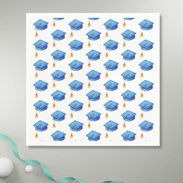 Blå Studentmössa Personlig Studenten Napkin Pappersservett