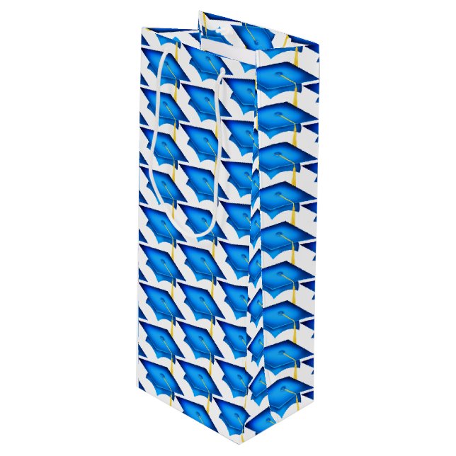 blå studentmössor med guld tassel (Framsidan Vinklad)