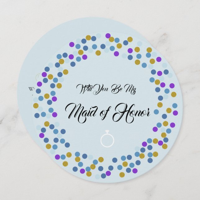 Blå stuga Ro Bröllop Suite är min bridesmaid Inbjudningar (Fram/baksida)