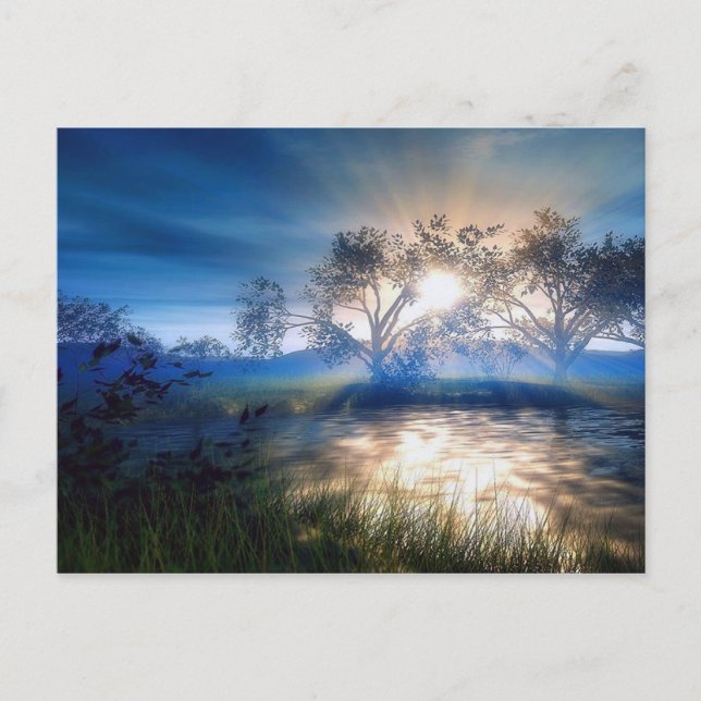 Blå Sunset-vykort Vykort (Framsida)