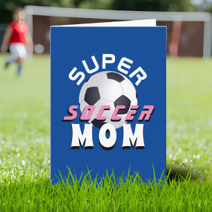 Blå Super Fotboll Mamma Fotboll Sport Mors Dag Kort