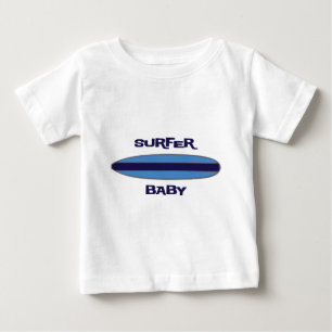 Blå surfer Baby T Shirt