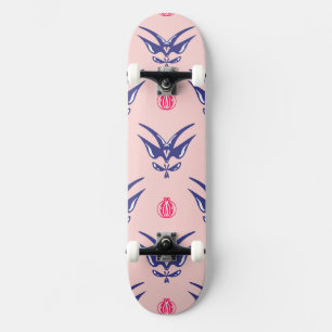 Blå Svala & Rosa Hjärta Mini Skateboard Bräda 18,5 Cm