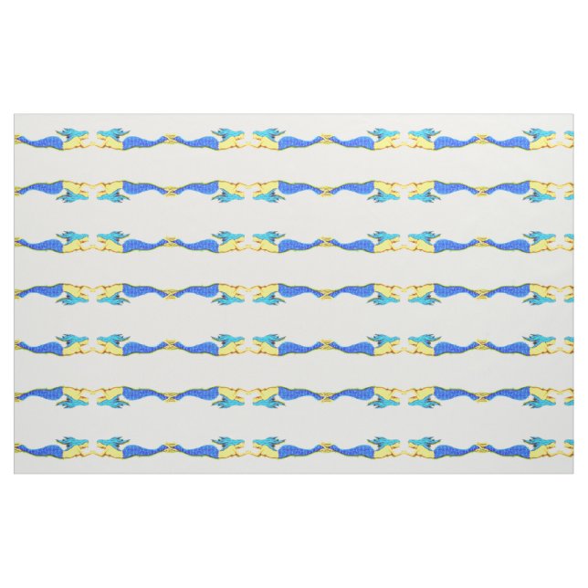 blå svan-sjöjungfruar mönster #2 tyg (Fat Quarter)