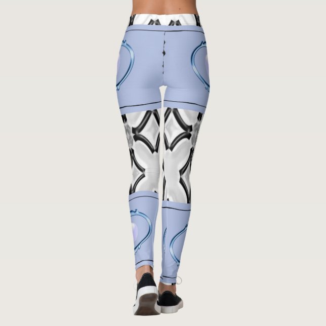 Blå svart bensin, tonåring leggings (Baksida)