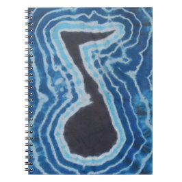 Blå svart Kärlek Music Note Tie Dye Anteckningsbok