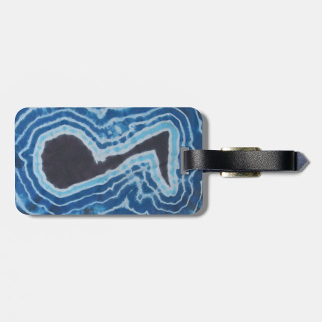 Blå svart Kärlek Music Note Tie Dye Bagagebricka (Baksida Vågrät)