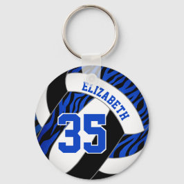 Blå svart med zebra ränder accentflickor volleybal nyckelring