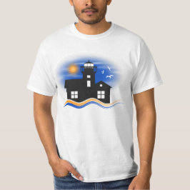 Blå svart och Gult fyr, Sjölandskapet Manar T Shirt