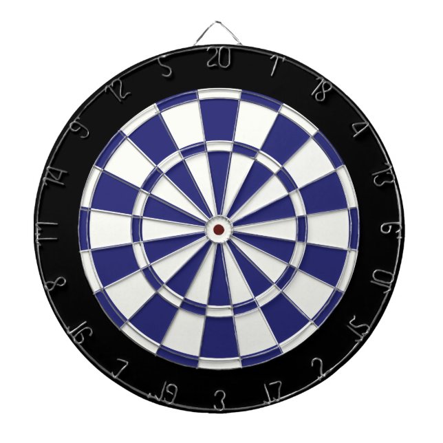 Blå svart och vit marinblått darttavla (Framsidan)