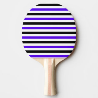 Blå svart och vit randig design pingisracket
