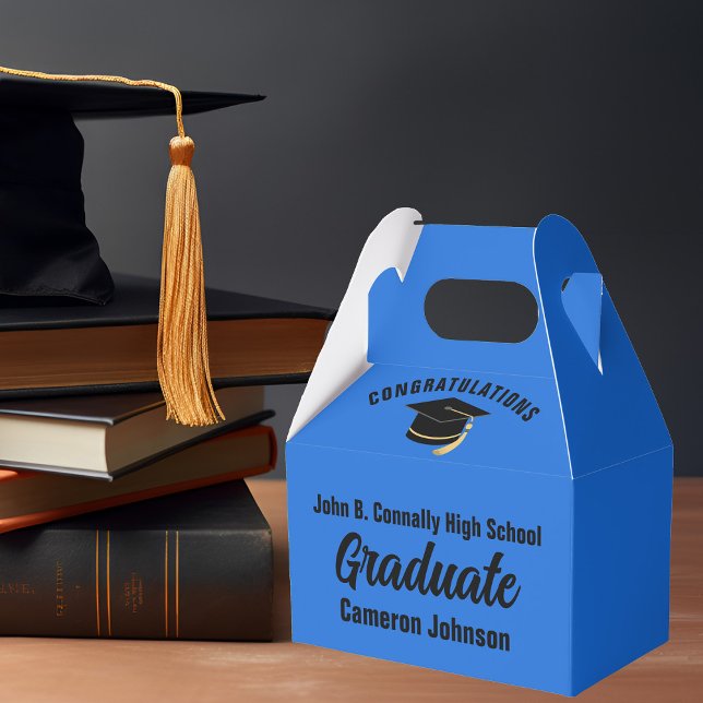 Blå Svart Personlig Avslutningsfest för Examinerad Presentaskar (Skapare uppladdad)