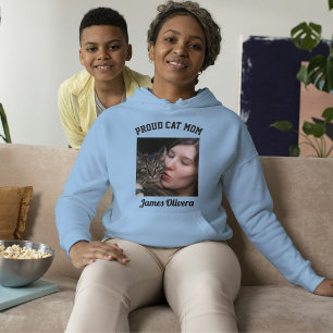 Blå Svart Stolt Kattmamma Anpassad Familj Husdjur  T Shirt