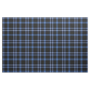 Blå Svart Tartan Rutig Skotsk Mönster Tyg