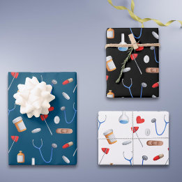 Blå, svart, vit, Doktor Nurse Equipment Gift