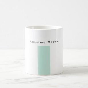 Blå Svart Vit Enkel Elegant Egen Namn Kaffemugg