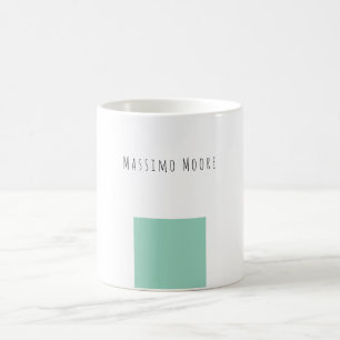 Blå Svart Vit Enkel Elegant Egen Namn Kaffemugg