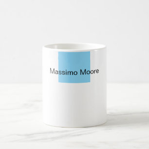 Blå Svart Vit Enkel Elegant Egen Namn Kaffemugg