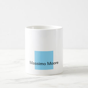 Blå Svart Vit Enkel Elegant Egen Namn Kaffemugg